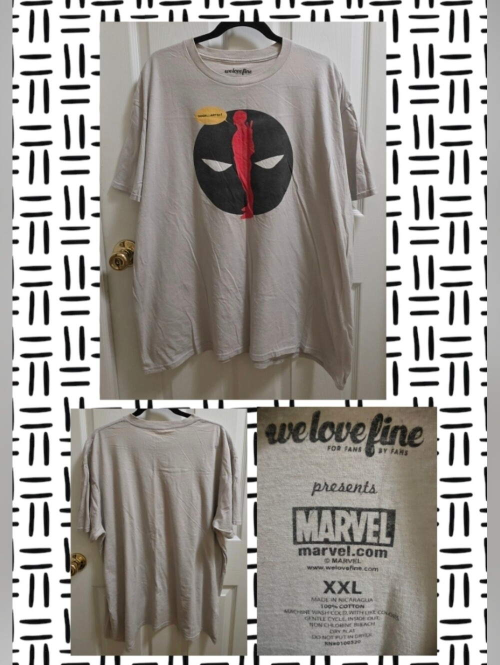 Vintage officially licensed Marvel Comics Deadpool "Oooh... Artsy!" Graphic T